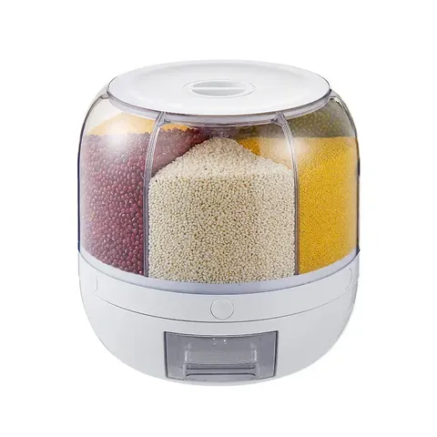 Buy Wholesale China 3 Grids Wall Mounted Dry Food Dispenser Rice Dispenser  Large Sealed 13 Lbs Rice Storage Container & Rice Dispenser at USD 6.16