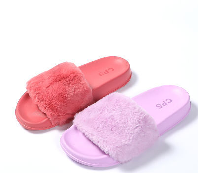 Bulk cheap fur slides