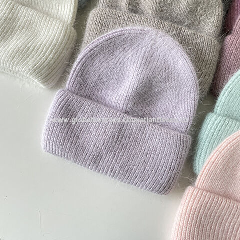 unisex Winter Warm Knit Beanie Hats, Light Pink