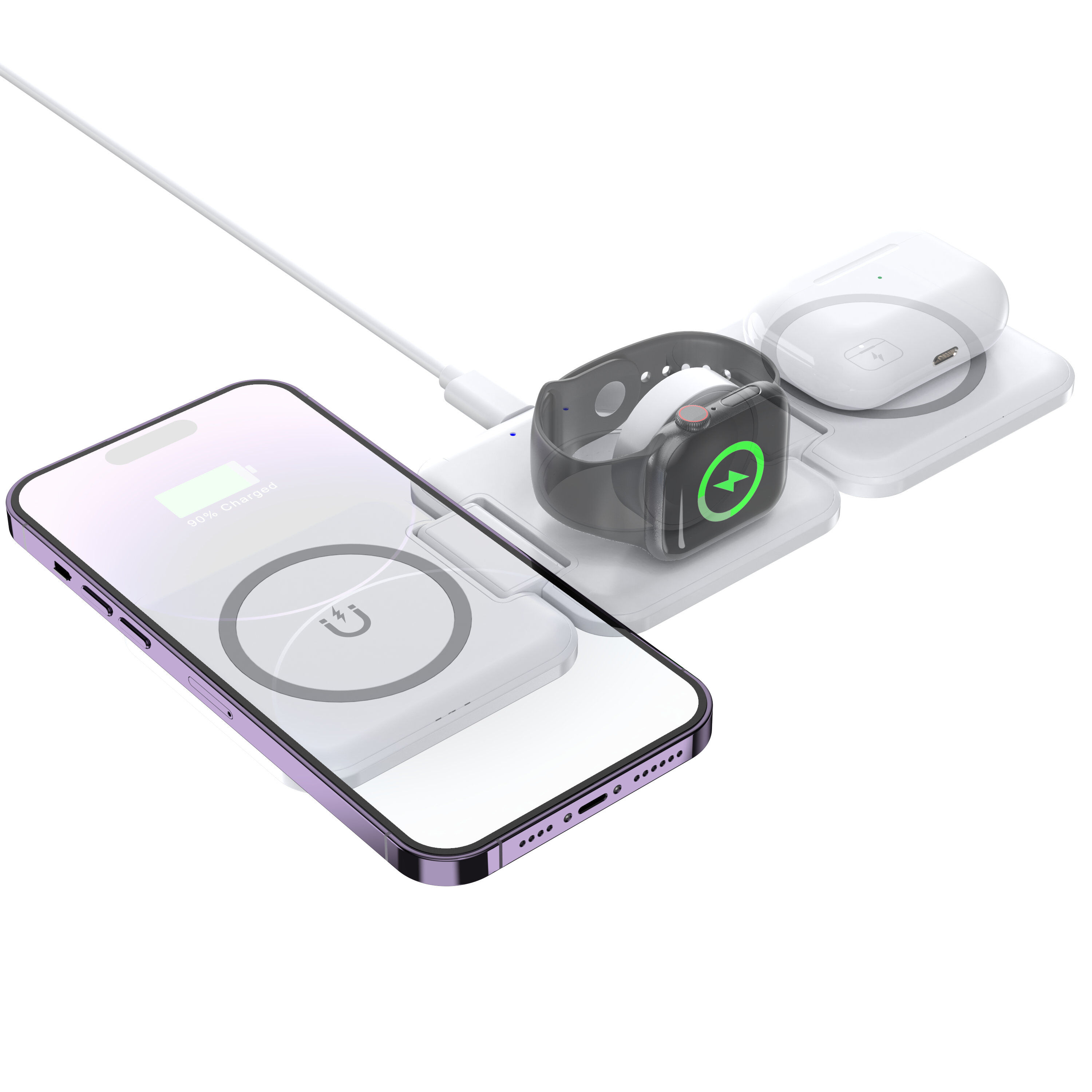In Wireless Charger Magnetic Foldable In Charging Station