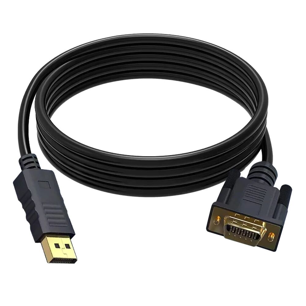 Buy Wholesale China Displayport To Vga Cable Ft M Black Gold Plated