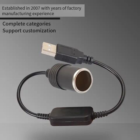USB To Car Cigarette Lighter Socket Converter Cable USB 5V To 12V Converter  Adapter For Auto Accessories - Buy USB To Car Cigarette Lighter Socket  Converter Cable USB 5V To 12V Converter