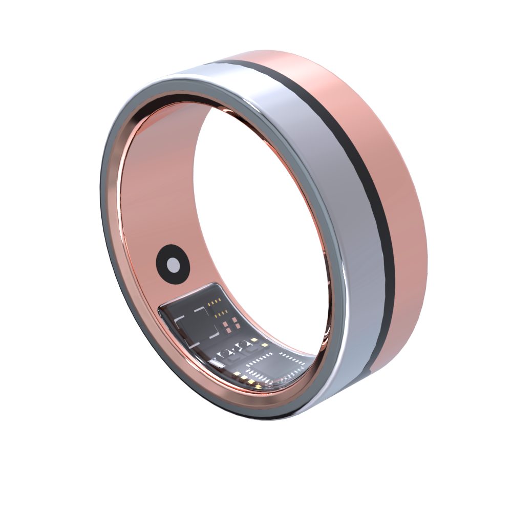 Medical Grade Ultra Thin 2mm Thickness Rose Gold Smart Ring With Led ...