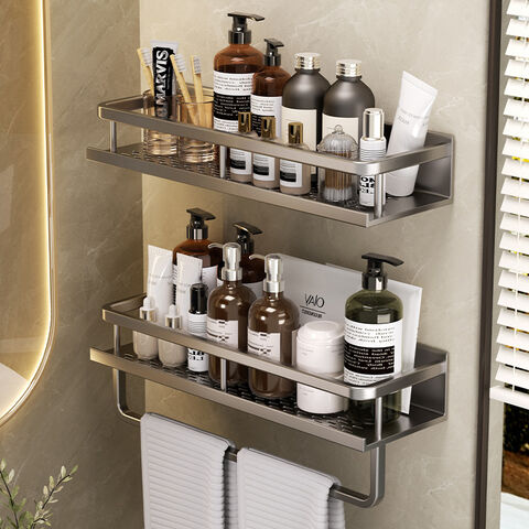 Panier de douche suspendu sans perçage, étagère d'angle pour salle de bain, organisateur de douche, étagères murales
