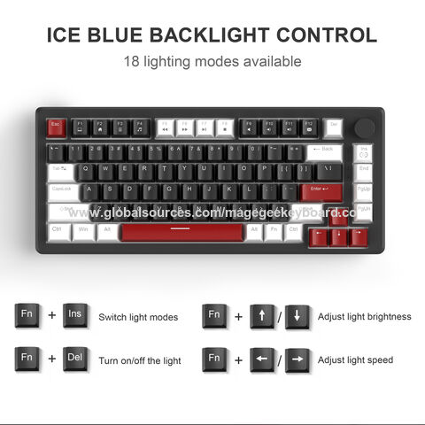 Teclado Mecanico Para Juegos 75% Con Interruptor Rojo, Teclado Con  Retroilum