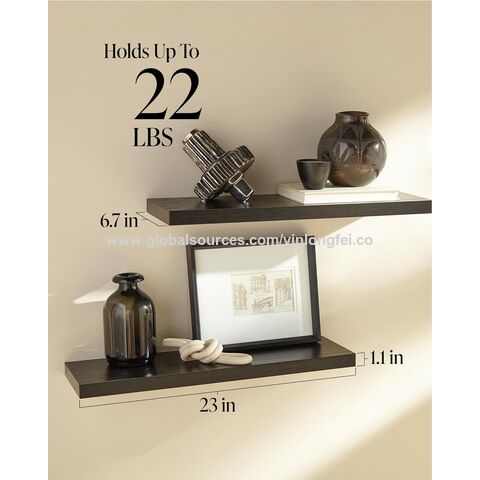 Boswillon Black Floating Shelves Set of 2, Wall Mounted Small Shelves for  Room, Modern Hanging Shelves for Wall Decor, Display Wall Storage Shelves