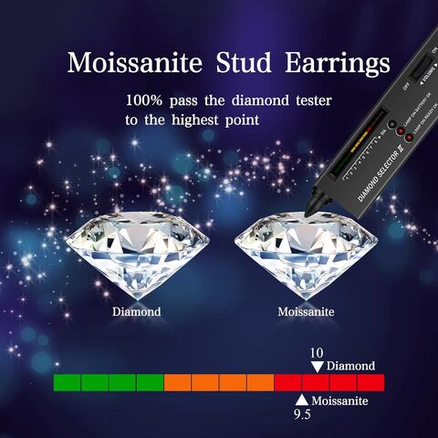 Moissanite Stud Earrings, 0.6ct-4ct D Color Vvs1 Clarity Brilliant
