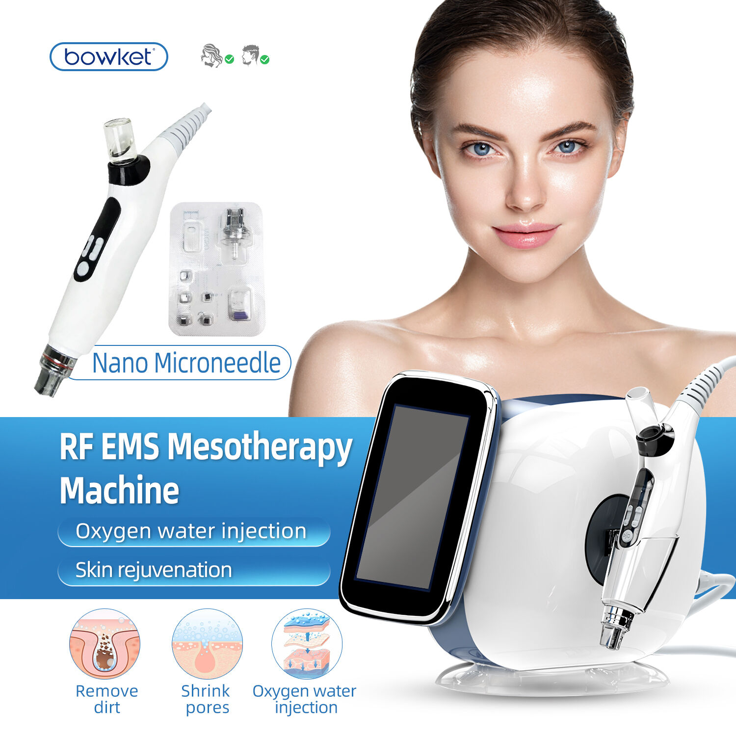 2024 Newest Bowket Skin Rejuvenation Rf Device Mesogun For Mesotherapy ...