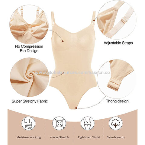 Thong Bodysuit Shaperwear for Women Tummy Control Seamless Body Shapers  Belly Trimmer Sculpting Waist Trainer Slimmer Compress