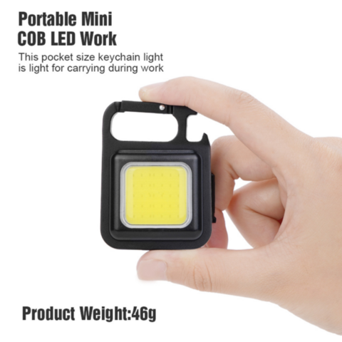 Porte-clés mini lampe led cob aimante à mousqueton Couleur Vert