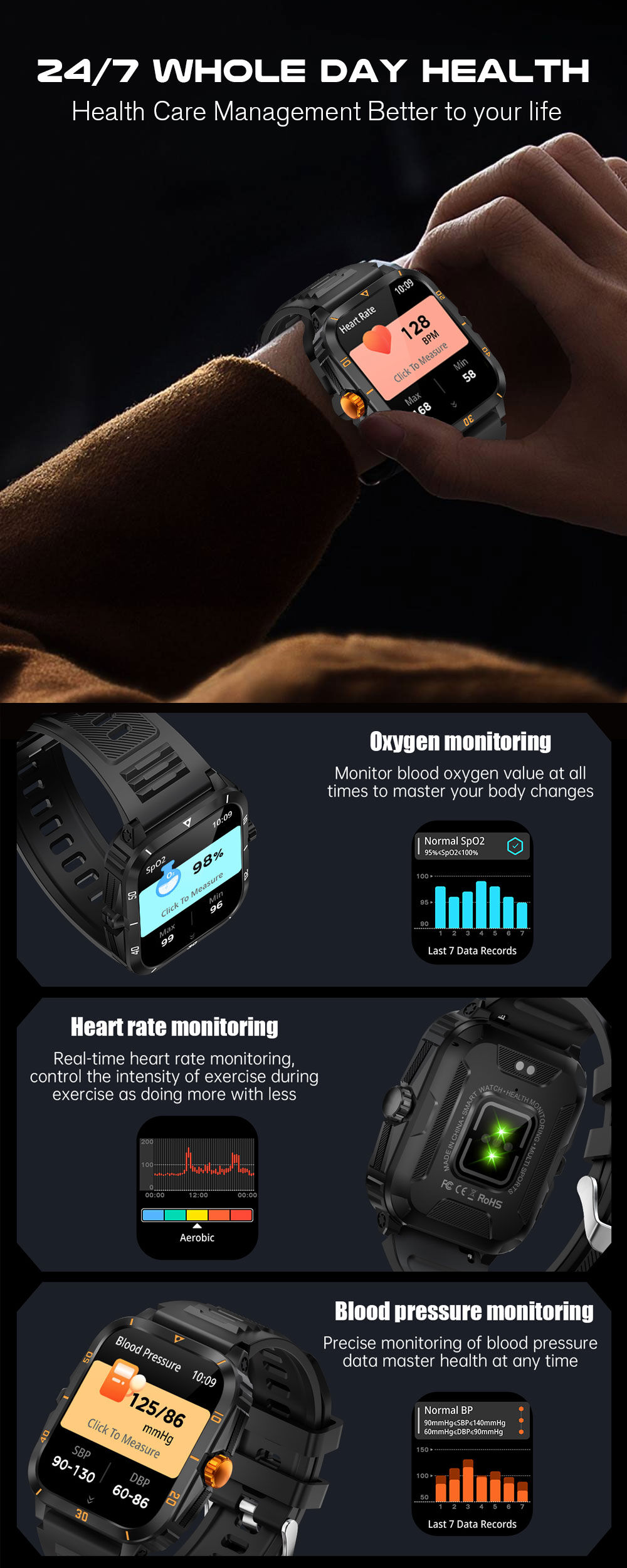 Buy Wholesale China 2024 New Product Fitness Watch V71 Heart Rate   Smart Watch 