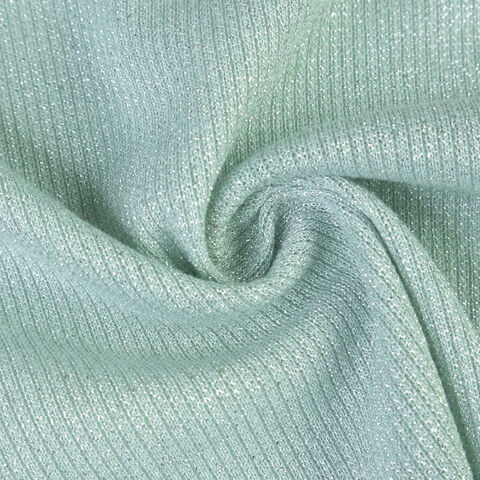 Best Sell Yarn Dyed 2*2 Rib Metallic Lurex Ribbed Knit Fabric Roll