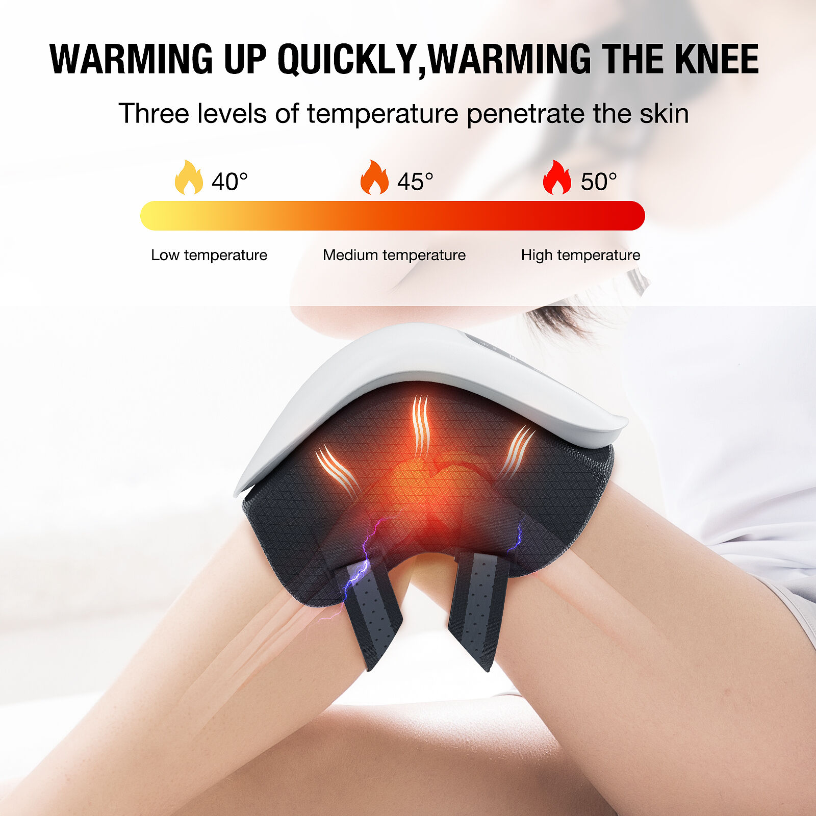 Cheap 1PC Heated Knee Massager Shoulder Brace, 3-In-1 Heated Knee