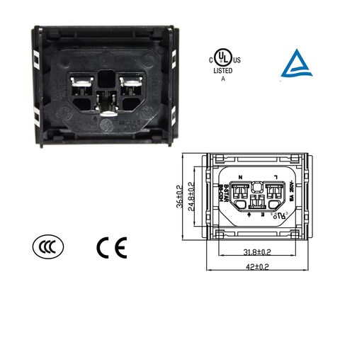UL-geprüfte, verriegelbare 15A 250V PDU-Steckdose IEC C13, AC-Buchse, 3-polige 250V-Steckverbinder