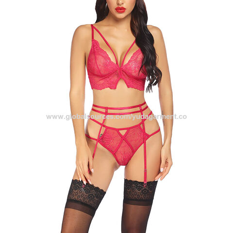 Plus-size Deep V Lingerie Fetish Lingerie Ropa interior Conjunto de lencería