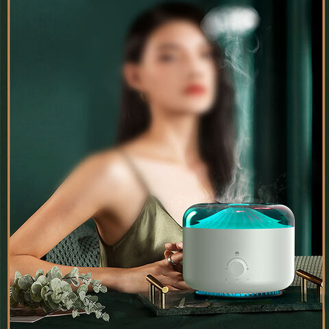 New Volcano Flame Aromatherapy Humidifier Air Diffuser Essential Oils  Ultrasonic Air Purifier Jellyfish Spit Circle Humidifier