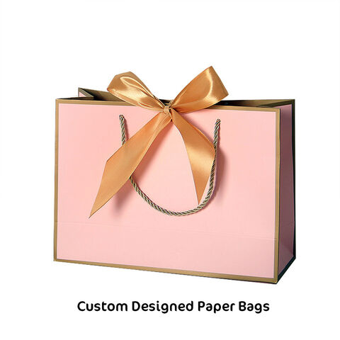 Buy Wholesale China Customized Logo Ribbons To Close Paper Craft Bags  Shopping Bag Luxury Paper Bags With Ribbon Handle & Paper Gift Bags at USD  0.01