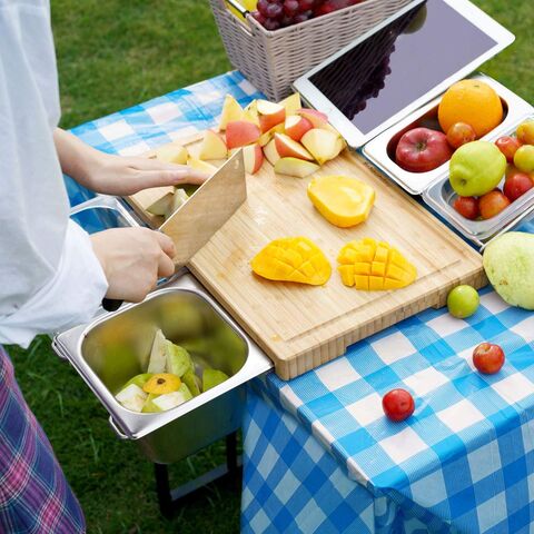 Bamboo Cutting Board-with Juice Groove and the Holder for Kitchen Cutting  Board Set of 4 with 6 Cooking Utensils. 