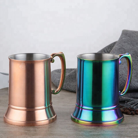 304 Stainless Steel Mug Double-Wall Keep Cold Beer Cup Hammered