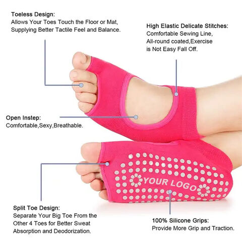 Women's Yoga Toeless Socks With Silicone Grips