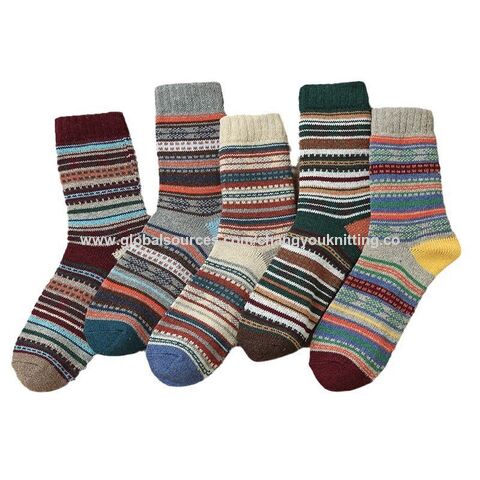 1pair Fuzzy Five Toe Socks Women Warm Socks Striped Christmas Sock Toe Socks