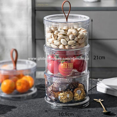 Wholesale Portable Clear Organizer Candy Nuts Fruits Serving Tray Snack Tray  With Lid And Handle For Parties Picnic - China Wholesale Food Container  $0.5 from Ningbo Multi Channel Co.,Ltd.