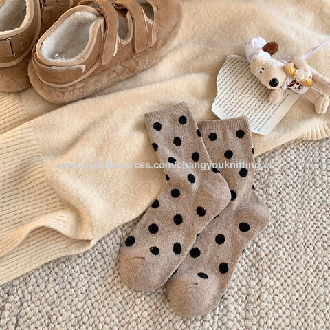 Winter Thick Warm All Match Polka Dot Black Wool Meladka Crew Women's Socks  For Home Office $0.6 - Wholesale China Women's Socks at Factory Prices from  Zhuji Changyou Knitting Co., Ltd