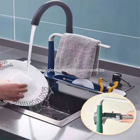 Telescopic Sponge Holder For Kitchen Sink Organizer, Telescopic