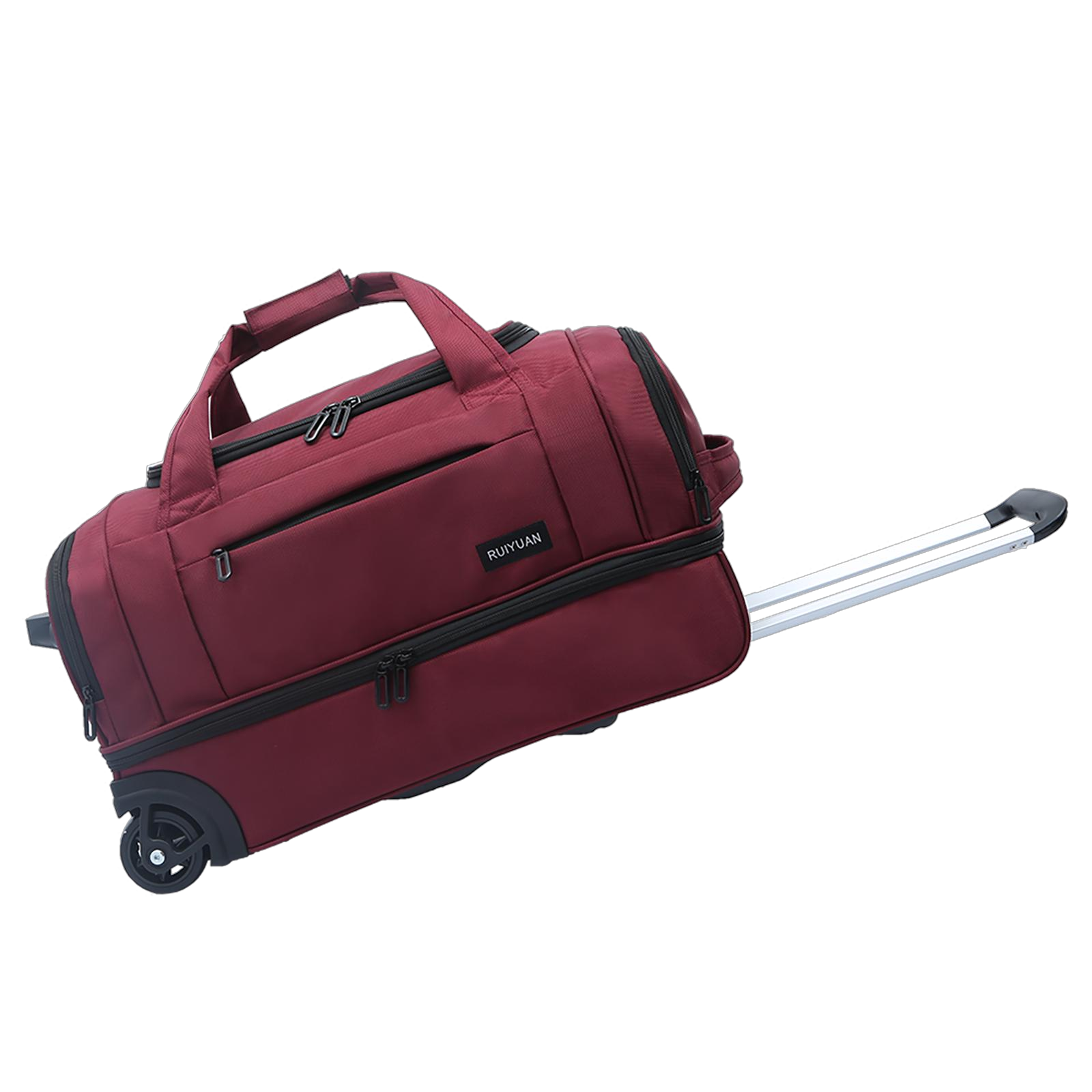 Buy Wheeled Red Material Duffel Bag | Carry on Travel Bag – Zaappy.com