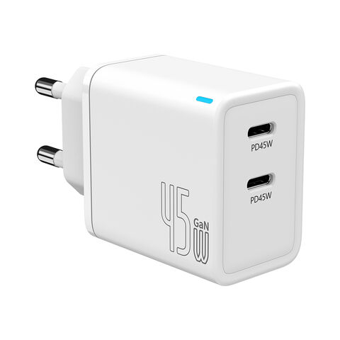 45W GaN Ladegerät mit Dual-Ports und Schnellladefunktion für Mobiltelefone, Serie von Ladegeräten mit austauschbarem Stecker, Reiseschnellladegerät – Verkaufsschlager
