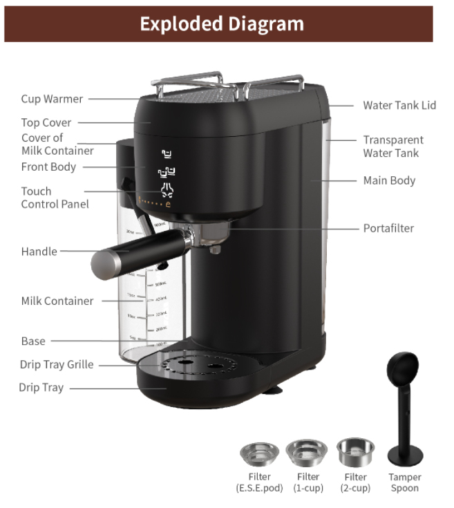 Multi-funtion Semi-automatic 15bar 20bar Coffee Maker Profesional ...