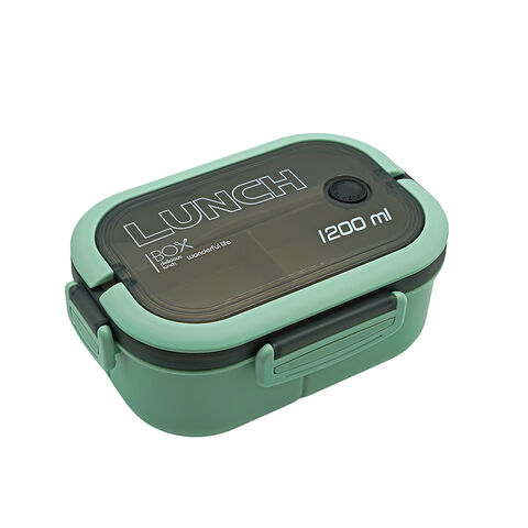 Lunch Box For Adults, 1200ml Kids Bento Box With 3 Compartments, Leakproof Bento  Lunch Box With Utensils, Green