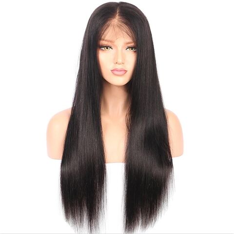 Long straight lace front wig best sale