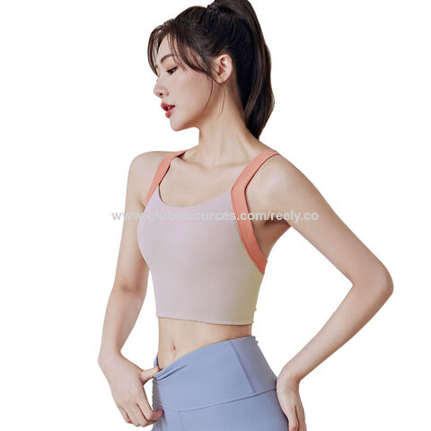 2022 New One-Shoulder No Steel Ring Women's Gathered Bra Fitness