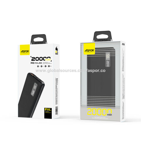 ASPOR A399PD 22.5W 20000mah Charge Rapide PD Portable Téléphone Mobile Chargeur Banque De Puissance Ordinateur Portable Banque de Puissance pour Ordinateur Portable