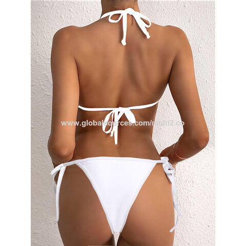 2023 Mulheres Swimwear Sexy Bikini Hollow Out Swimsuit Thong Biquini Cross String  Bikini Set Bathing Suit Biquínis Beachwear