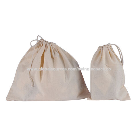 Custom Printed Logo Natural Cotton Drawstring Bag Eco-Friendly Muslin Pouch  Bag Wtih Cotton Rope Small Pouch Bag Free Sample - China Bag and Handbags  price