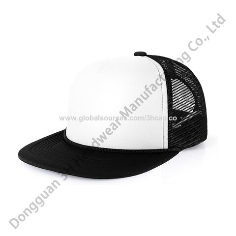 Trucker Hat White Front Blue Mesh One Adult Size Blank Snapback