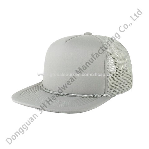 Black Foam Trucker Hat - Blank - Baseball Cap - Breathable Mesh - Adjustable