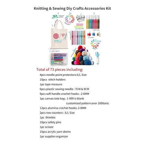 Factory Direct High Quality China Wholesale 73-piece Sewing Notions Colorful  Crochet Tool Kit Needles Hook Aluminum Knitting Wool Sewing Storage Kit  Knitting Notion Yarn Set $7.85 from Yum Tin Box (Manufactory) Co.