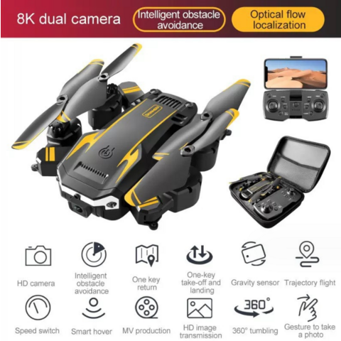 Drone Caméra Enfants Adultes Pliable - 720P/1080P/4K HD Grand Angle  Débutant FR
