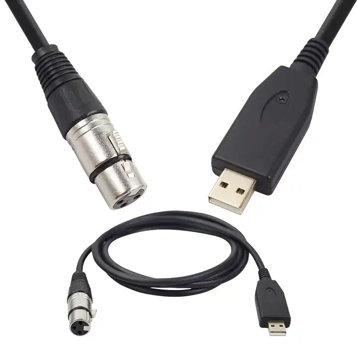 DMX Cable adapter XLR-3P (M) to mini XLR-3P (F) - 1m