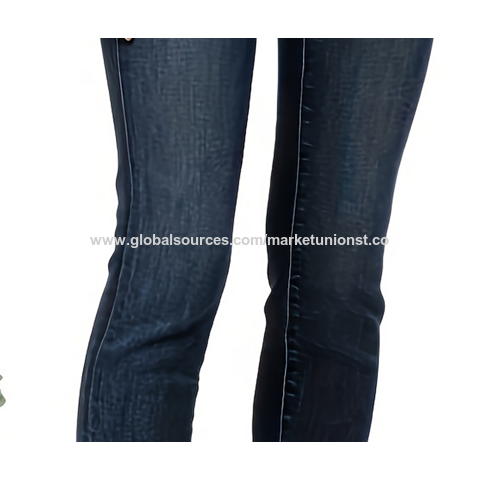 Buy Wholesale China Wholesale Dark Blue Destructed Denim Straight