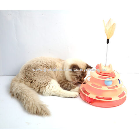 PC Pet Cat Teaser Feather Toys Kitten Funny Retractable Rod Cat