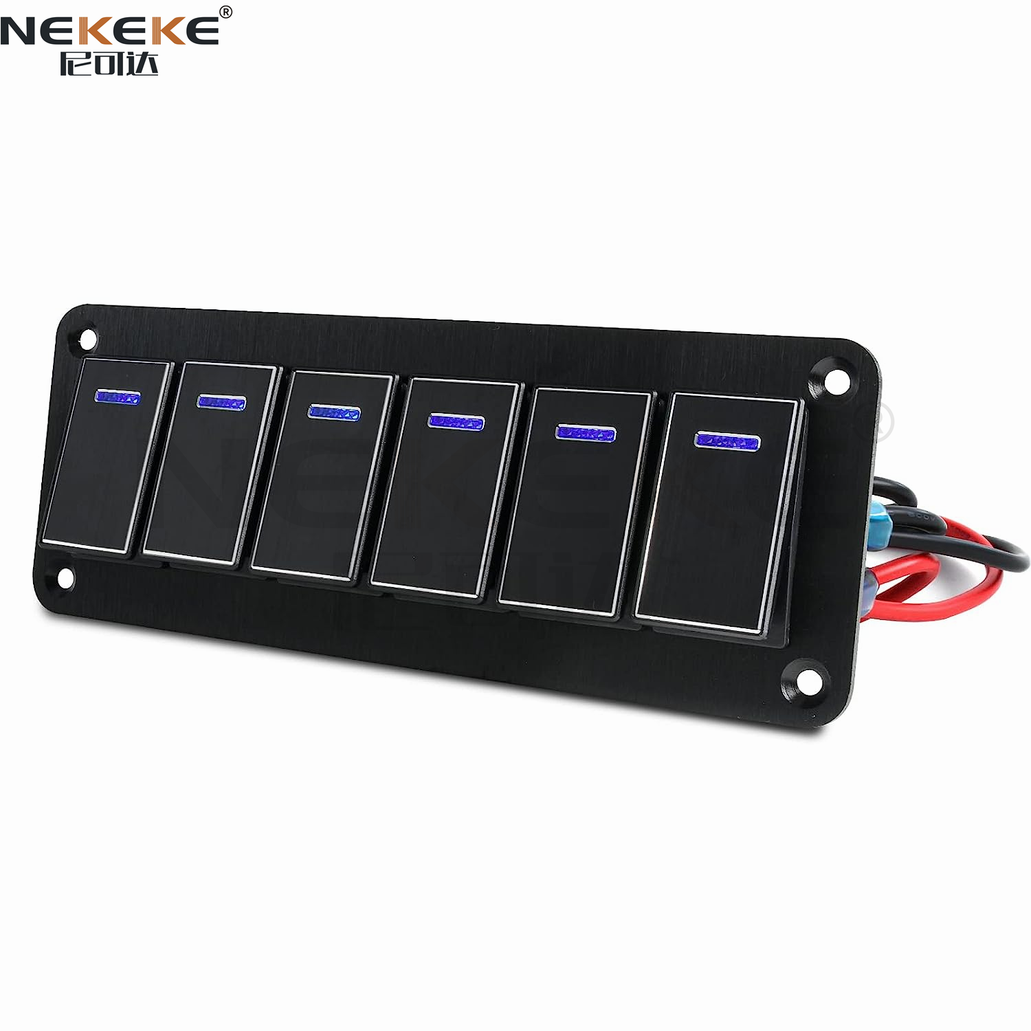 Dc 12v 24v 6 Gang Aluminum Alloy On Off Led Light Red Blue Green Light ...