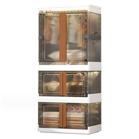 Armoire de Rangement Pliable pour la Maison, Grande Capacité, Installation Facile (Aucune Installation Requise)