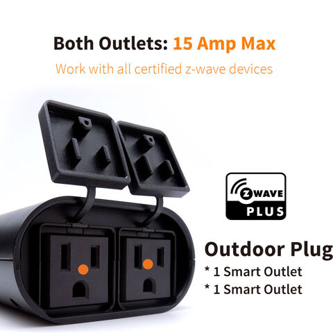 Buy Wholesale China Zwave Plus 800 Series Outdoor Smart Plug 15a Ip65  Waterproof  Wemo Smart Plug Heavy Duty Outlet 2 Independent Outlets  Socket & Outdoor Smart Plug at USD 12.9