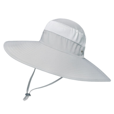 Wide Brim Breathable unisex Fishing Bucket Hat - Grey