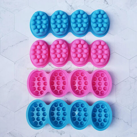 1 Hole 3D Silicone Soap Mold Oval Shapes Massage Therapy Bar Soap