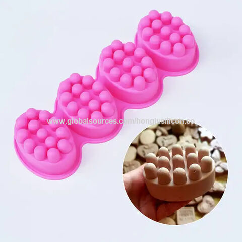 Moules à savon en silicone à 4 cavités, outil de fabrication de savon de massage pour moules à trou unique, meilleures ventes